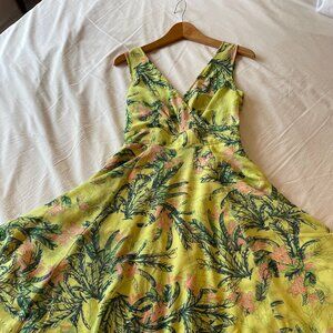 Tiki eShakti Poly Crepe Tropical Print Summer Dress sz S 6